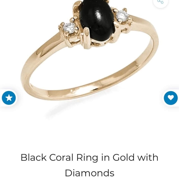 Maui divers 14k black coral ring - Picture 1 of 8